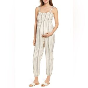 HATCH JOJO maternity jumpsuit Women's Cream Striped summer Jumpsuit